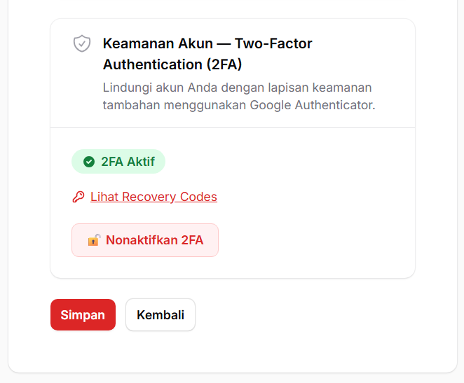 2FA Aktif