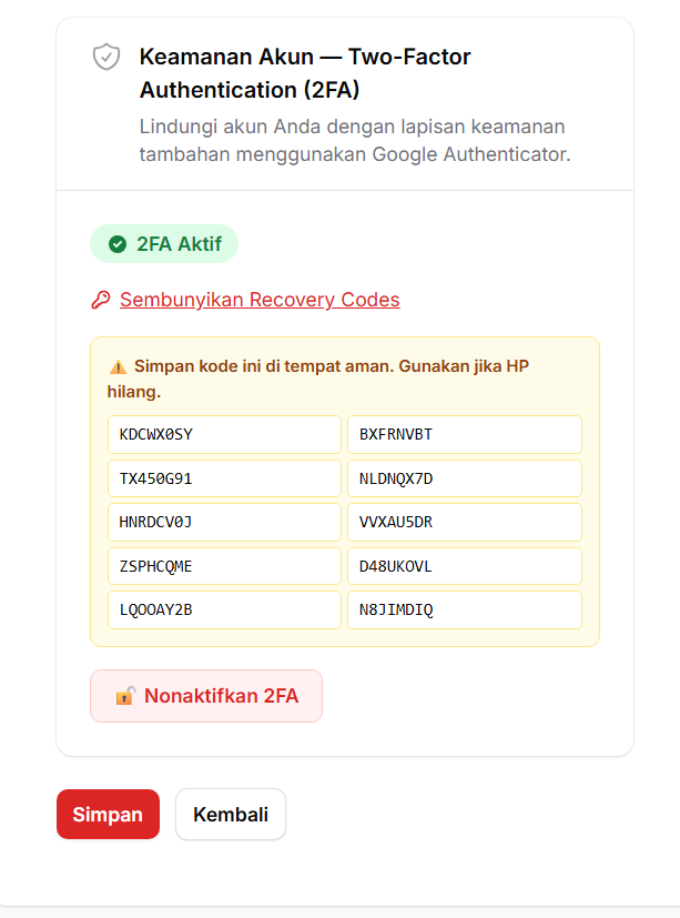 Recovery Codes